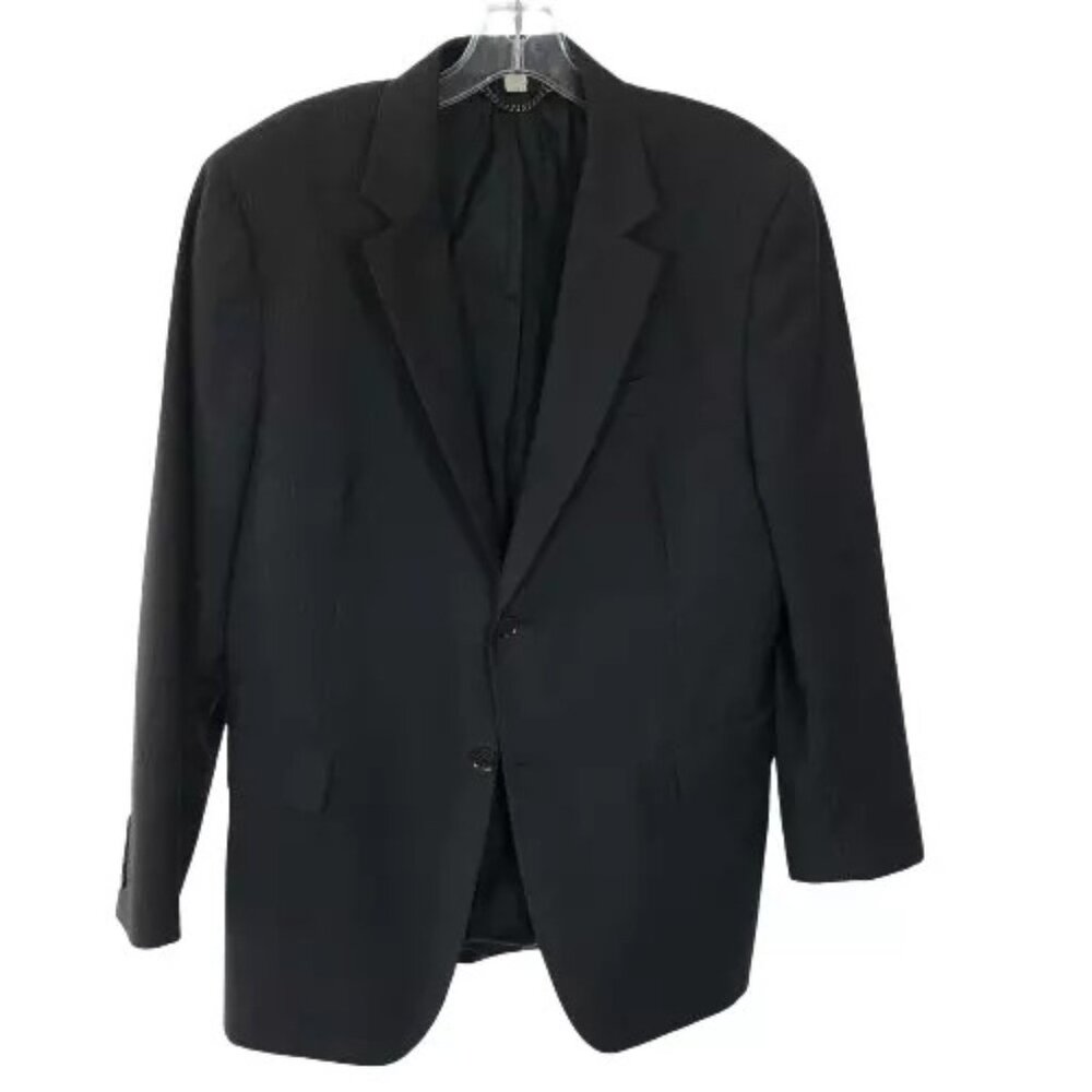 Men Size 42 REGUILAR 42R Burberry Gray Pure Italian Wool Pinstripe Blazer Jacket